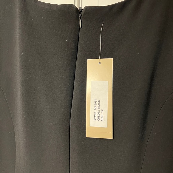 NWT Mikael Aghal Black Formal Gown Size 12 - Picture 7 of 8